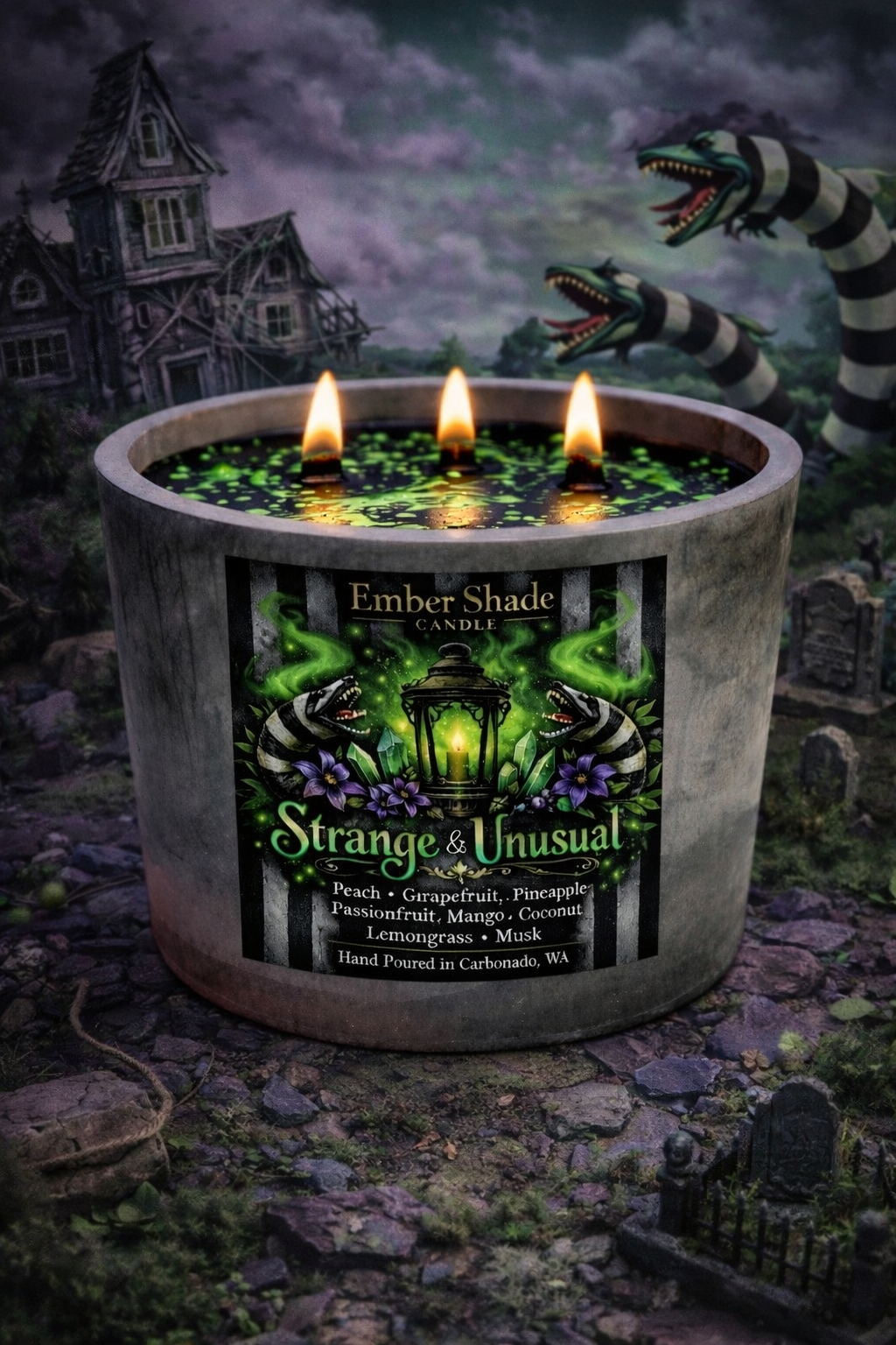 Ember Shade- Strange & Unusual - Peach. Grapefruit, Pineapple, Passionfruit, Mango, Coconut, Lemongrass, Musk