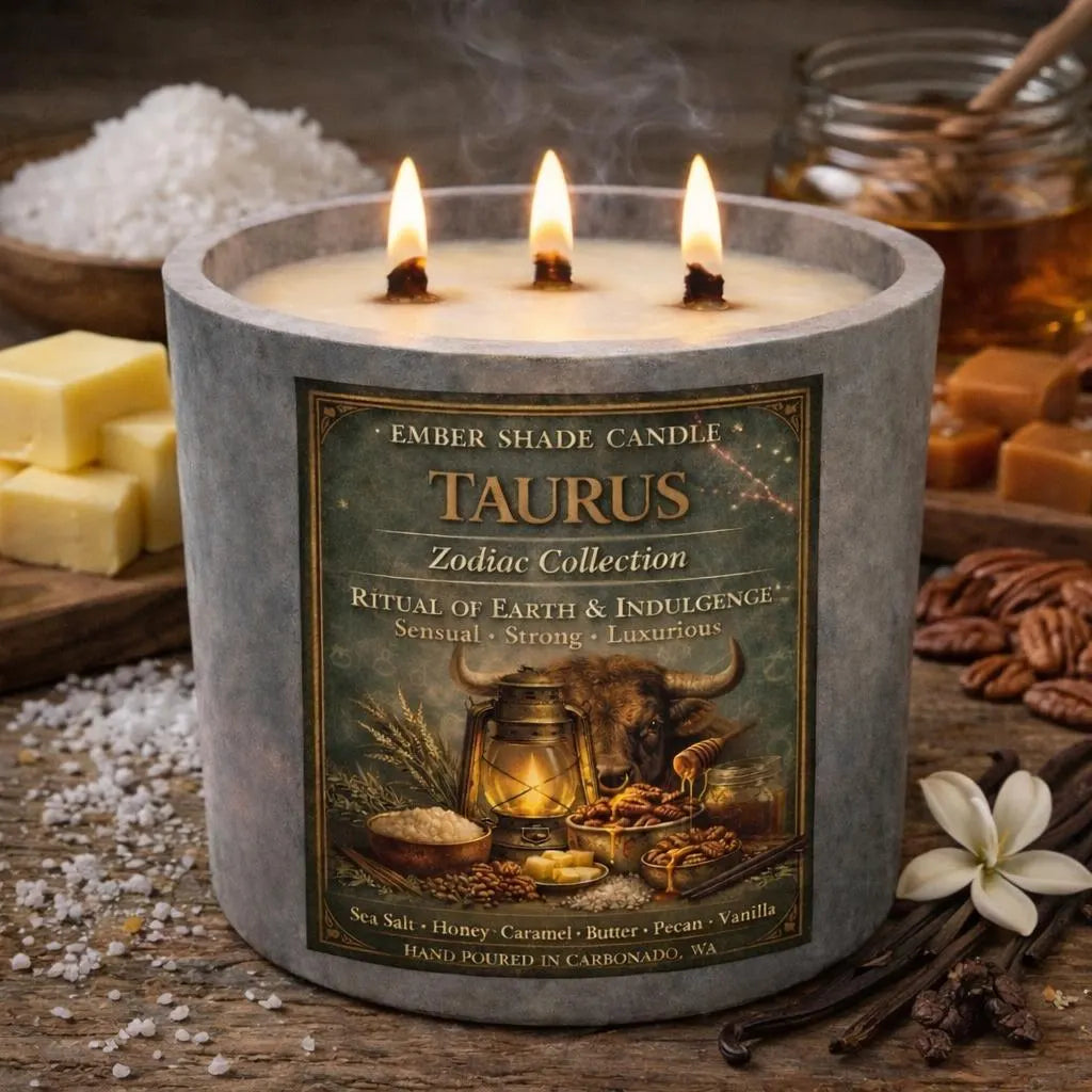 Ember Shade- Zodiac Collection -Taurus - Ritual of Earth & Indulgence - Sea Salt, Honey, Caramel, Butter, Pecan, Vanilla