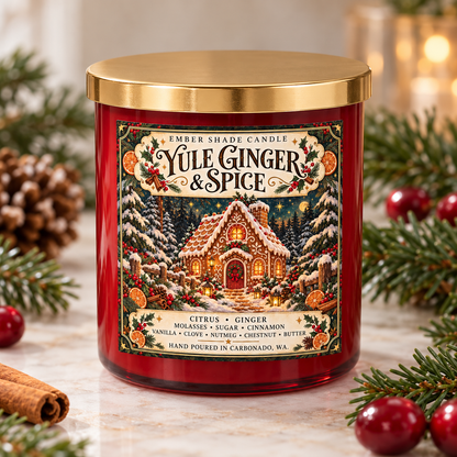 Ember Shade - Yule Ginger & Spice- Citrus, Ginger, Molasses, Cinnamon, Sugar, Vanilla, Clove, Nutmeg, Chestnut, Butter