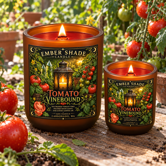 Ember Shade - Tomato Vinebound - Tomato Vine, Green Leaves, Earthy Garden Air