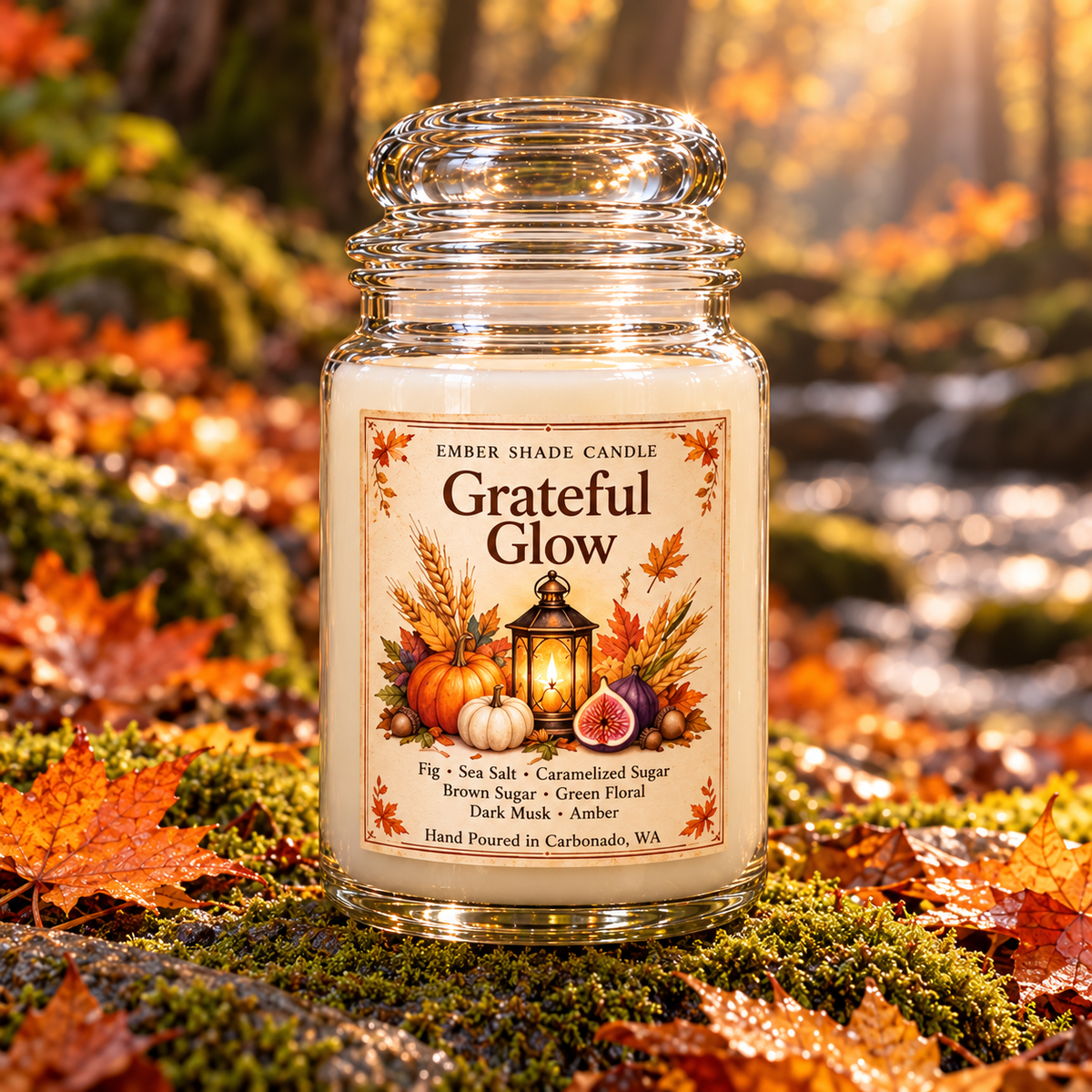 Ember Shade - Grateful Glow-Fig, Sea Salt, Caramelized Sugar, Brown Sugar, Green Floral, Dark Musk,Amber