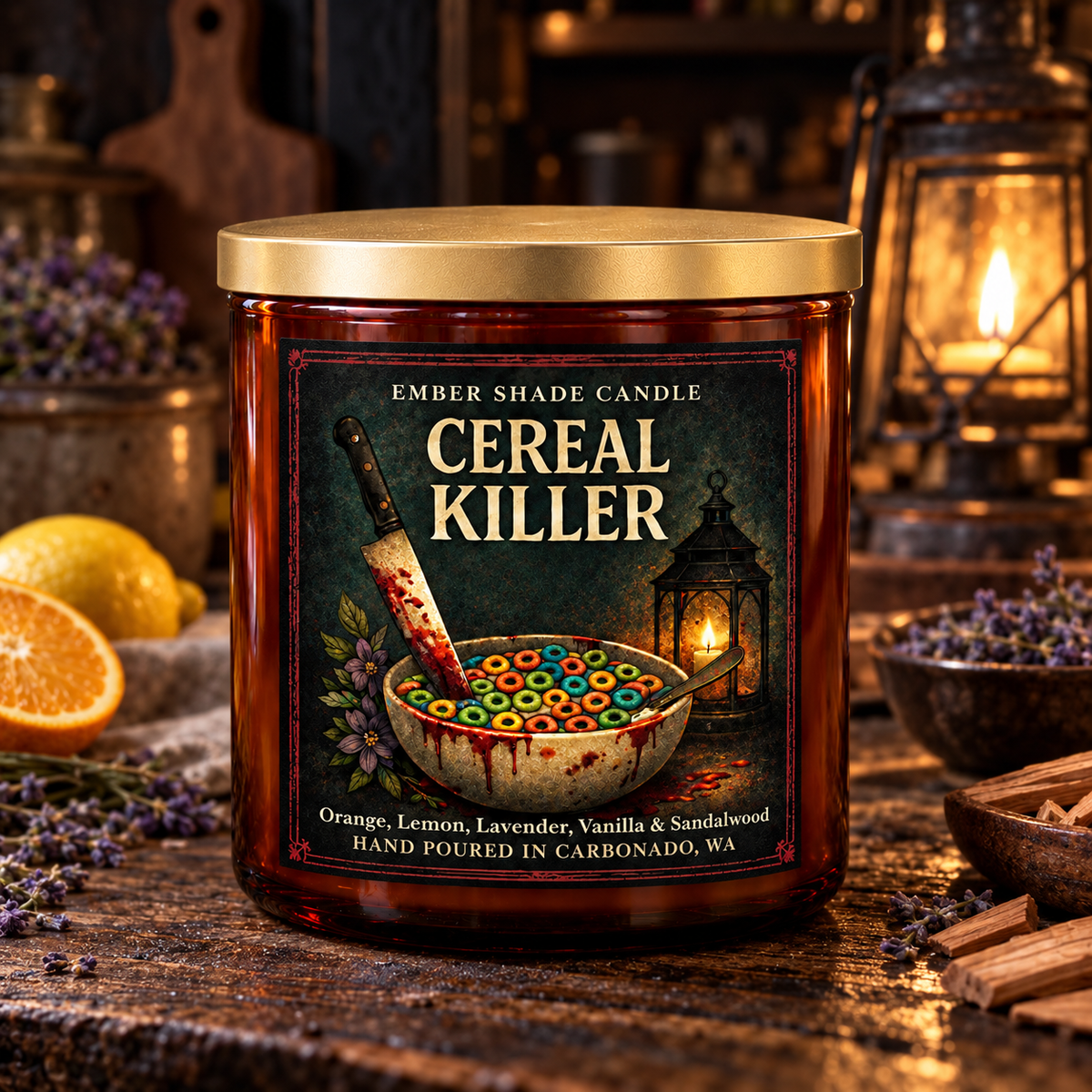 Ember Shade- Cereal Killer-Orange, Lemon, Lavender, Vanilla, Sandalwood