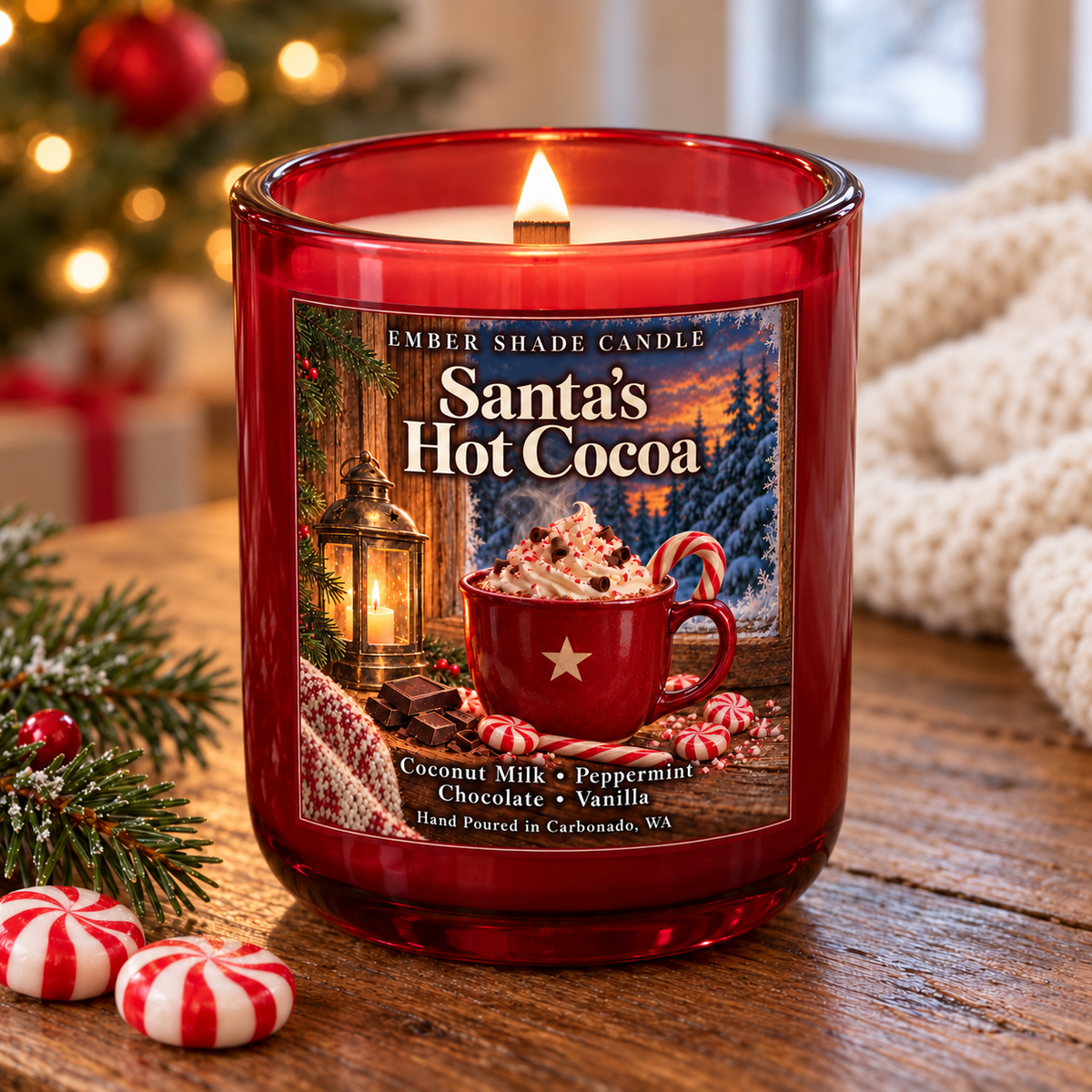 Ember Shade- Santa’s Hot Cocoa- Coconut Milk, Peppermint,Chocolate, Vanilla