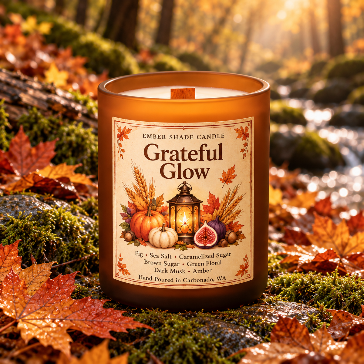 Ember Shade - Grateful Glow-Fig, Sea Salt, Caramelized Sugar, Brown Sugar, Green Floral, Dark Musk,Amber
