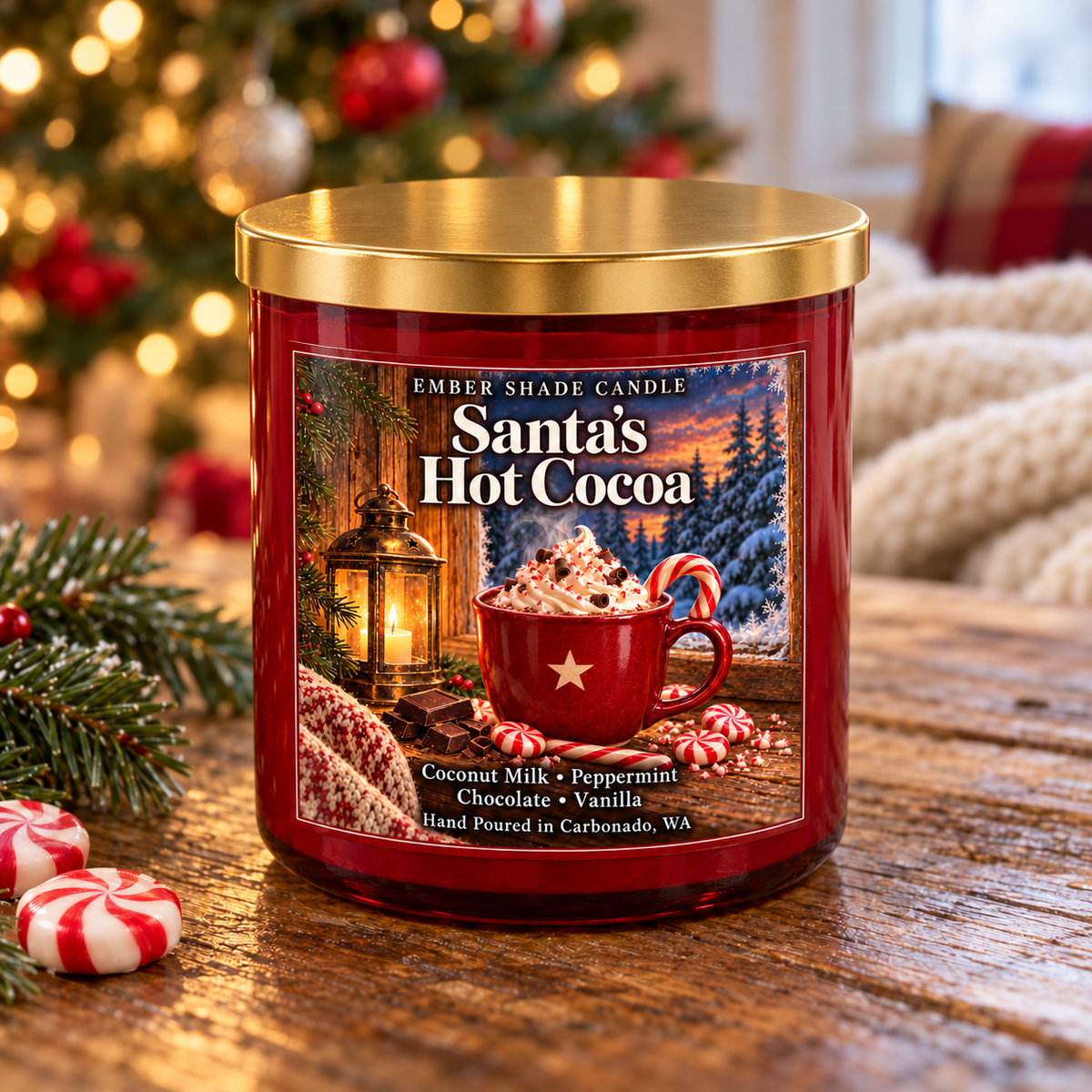 Ember Shade- Santa’s Hot Cocoa- Coconut Milk, Peppermint,Chocolate, Vanilla