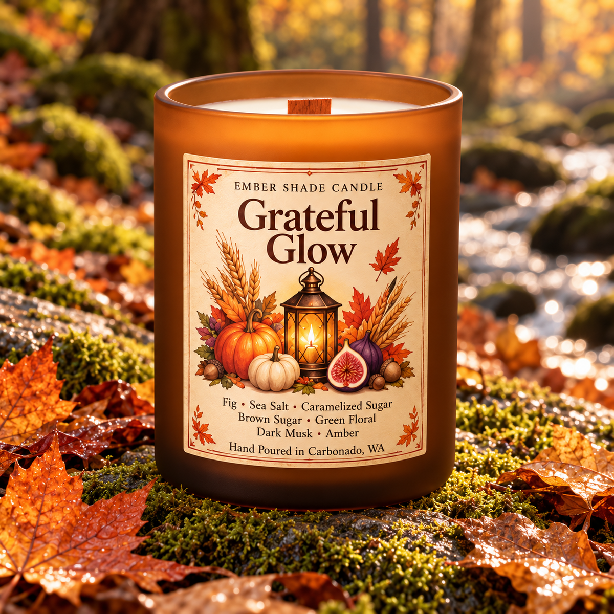 Ember Shade - Grateful Glow-Fig, Sea Salt, Caramelized Sugar, Brown Sugar, Green Floral, Dark Musk,Amber