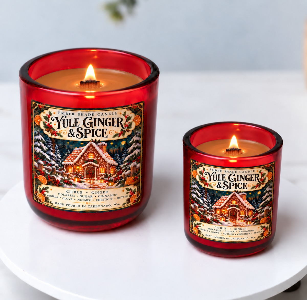 Ember Shade - Yule Ginger & Spice- Citrus, Ginger, Molasses, Cinnamon, Sugar, Vanilla, Clove, Nutmeg, Chestnut, Butter