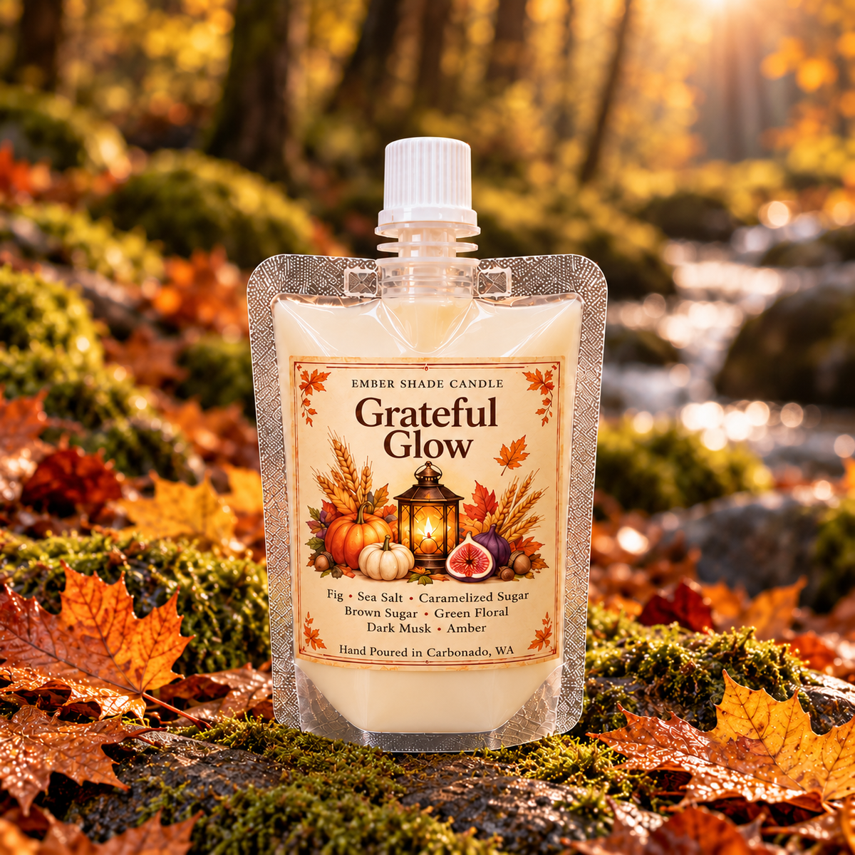 Ember Shade - Grateful Glow-Fig, Sea Salt, Caramelized Sugar, Brown Sugar, Green Floral, Dark Musk,Amber