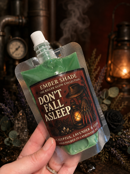 Ember Shade- Don’t Fall Asleep-Eucalyptus, Peppermint, Lavender, Sage, Smoke, Patchouli, Cedar