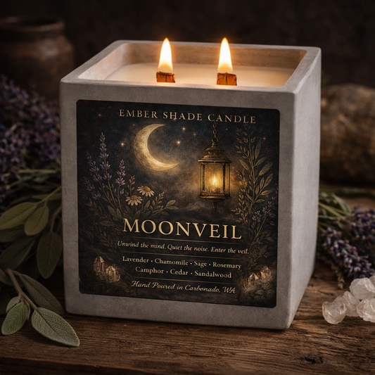Ember Shade - Moonveil Bedtime Ritual Candle Lavender, Chamomile, Sage, Rosemary, Camphor, Cedar, and Sandalwood