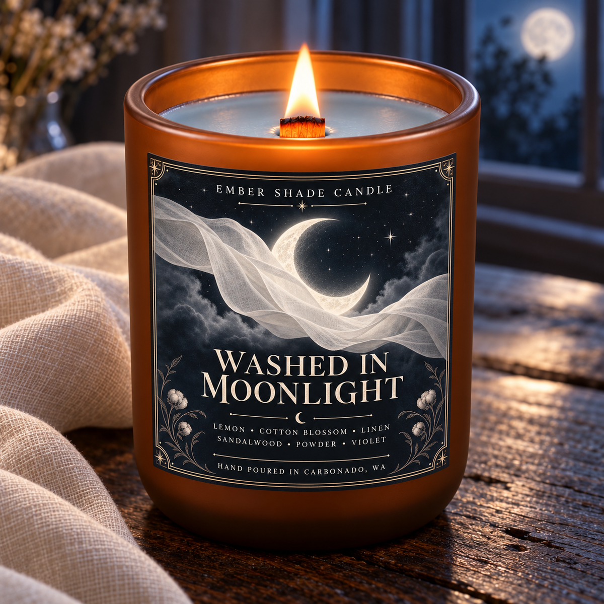 Ember Shade - Washed in Moonlight-Lemon, Cotton Blossom, Linen, Sandalwood, Powder, Violet