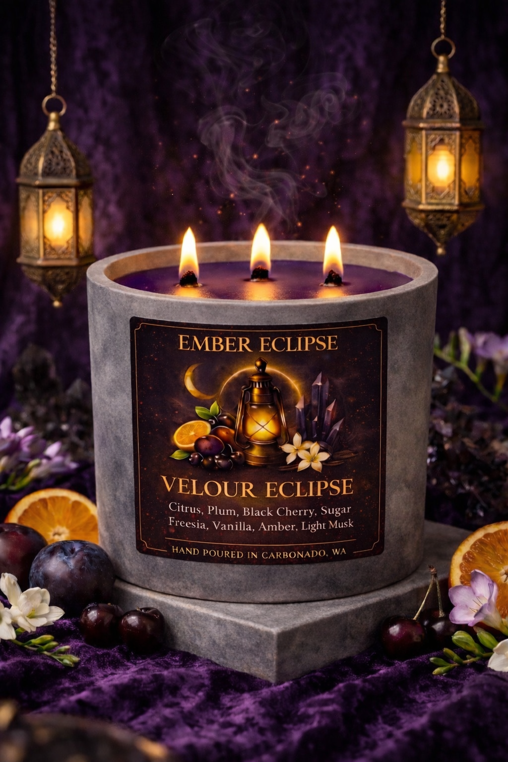Ember Shade -Velour Eclipse- Citrus, Plum, Black Cherry, Sugar, Freesia, Amber, Light Musk
