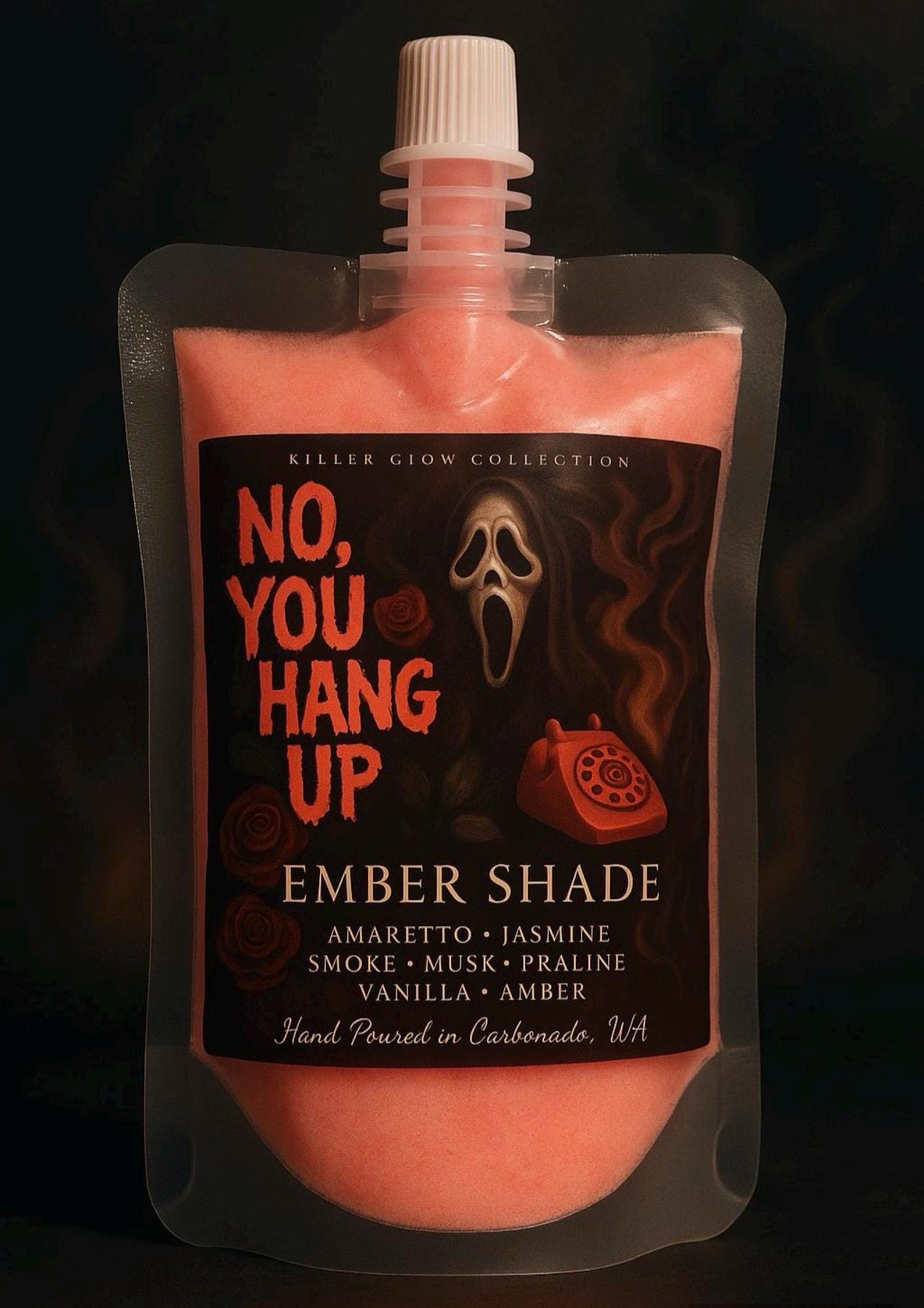 Ember Shade - No, You Hang Up -Sweet amaretto & Jasmine, Smoke, Dark Musk, Praline, Vanilla and Amber