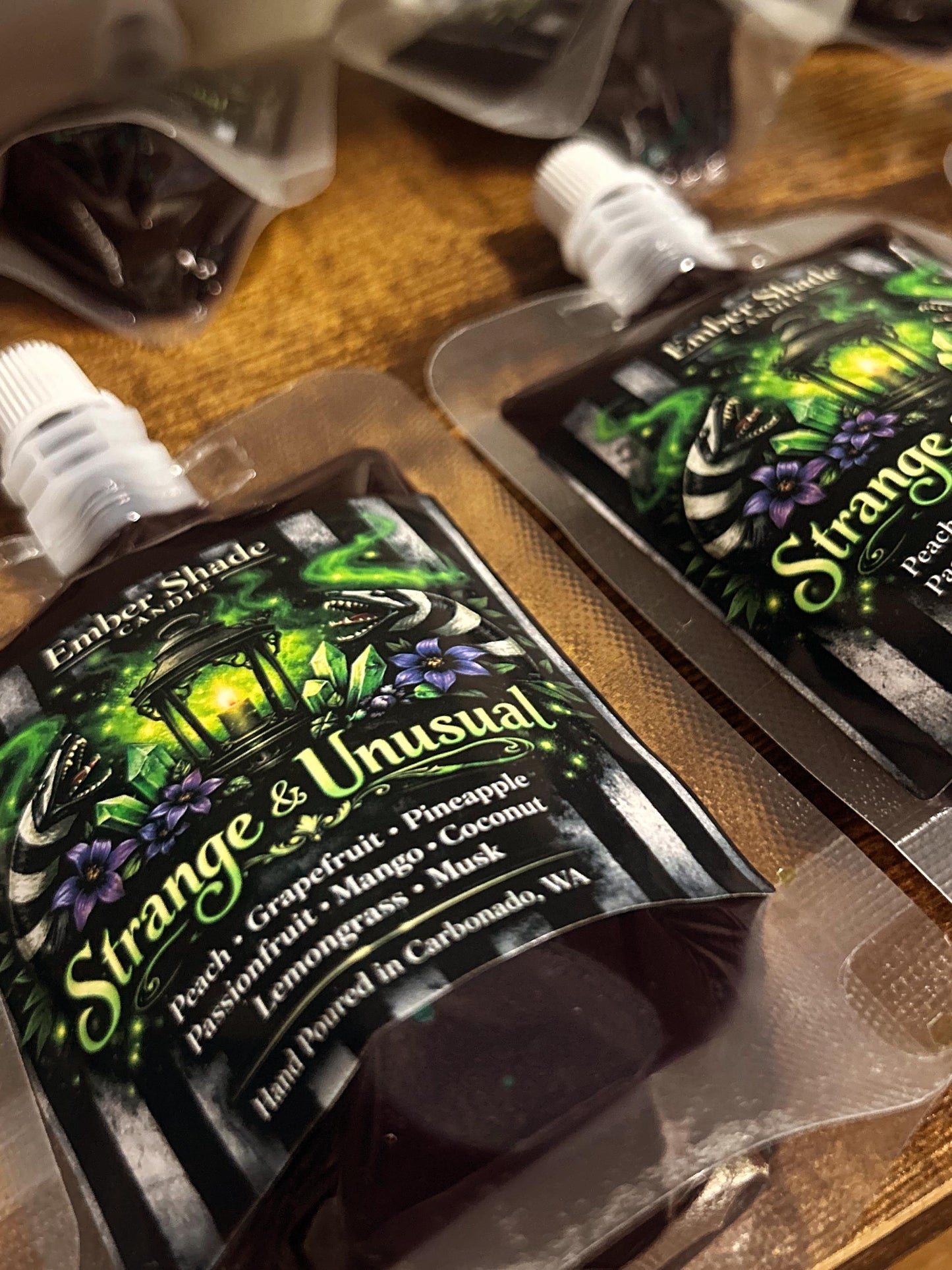 Ember Shade- Strange & Unusual - Peach. Grapefruit, Pineapple, Passionfruit, Mango, Coconut, Lemongrass, Musk