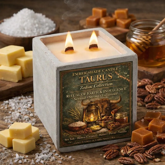 Ember Shade- Zodiac Collection -Taurus - Ritual of Earth & Indulgence - Sea Salt, Honey, Caramel, Butter, Pecan, Vanilla
